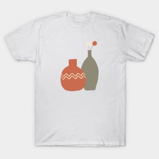 Two Terracotta Vases Organic forms ceramic abstract T-Shirt